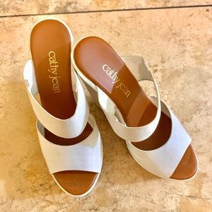 Cathy Jean white wedges